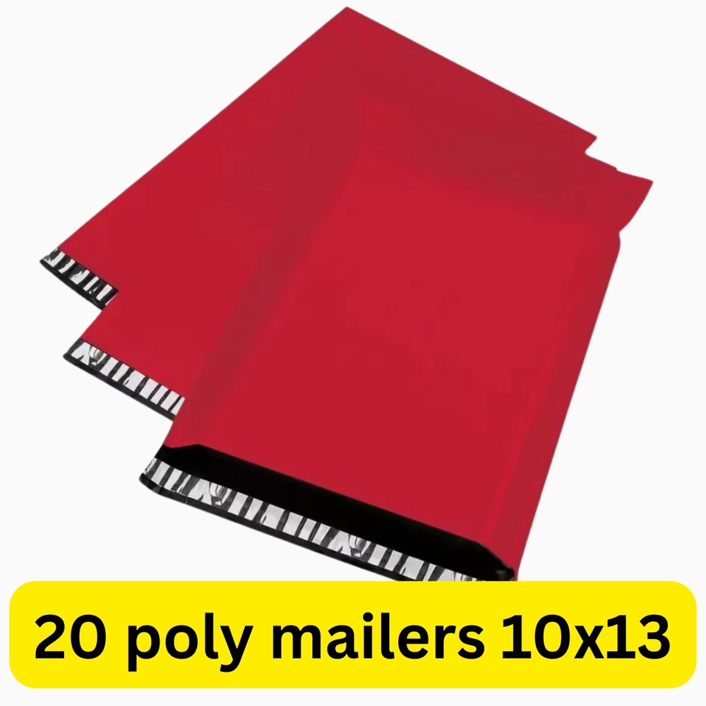 20 Red Poly Mailers 10x13
